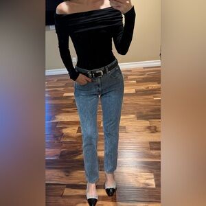 SLVRLAKE Black and Blue Straight Leg Jeans